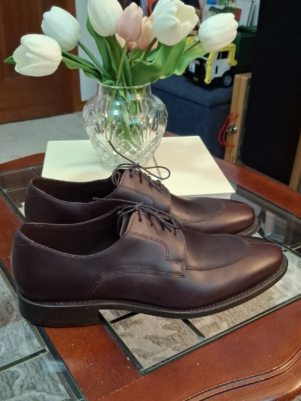 Allen Edmonds Dark Brown Leather Belmont Lace Up Derby Shoes Size 10